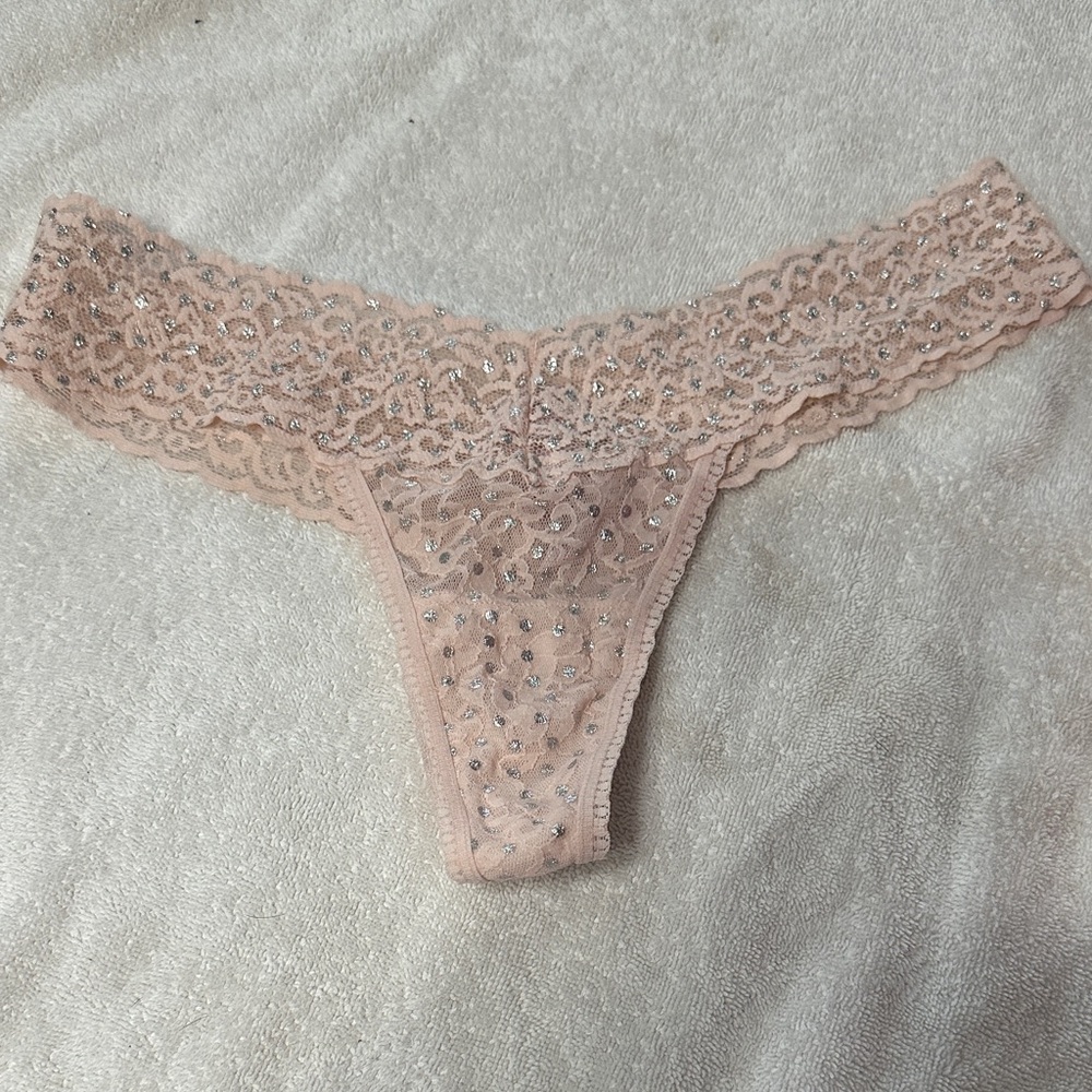 Victoria's Secret Pink Lace Panties with Silver Details